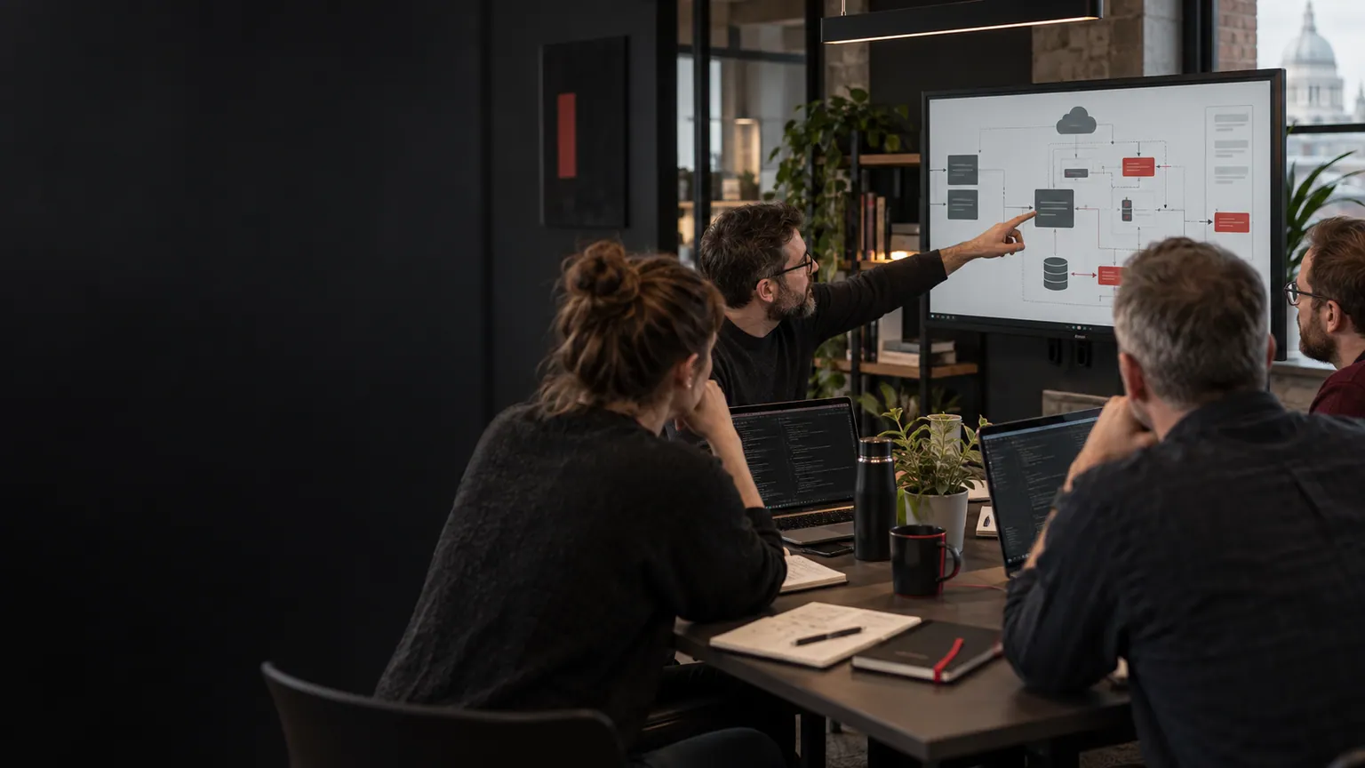 Worktechlabs engineers designing a business system together
